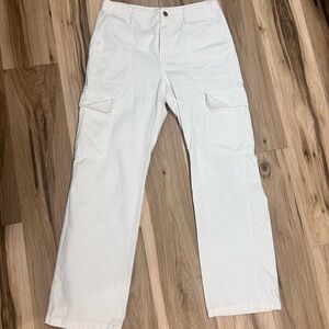 Zara Women's Crisp White Cargo Pants size 10